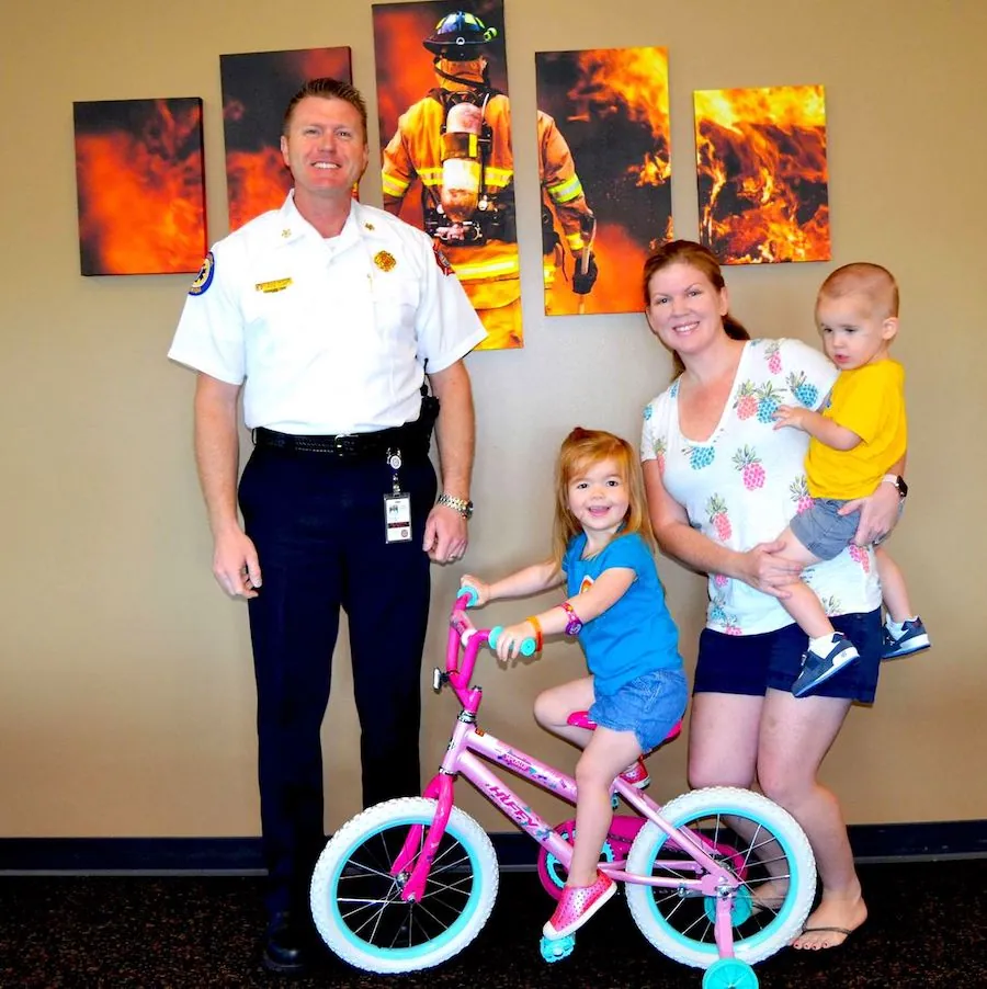 Bicycle prize courtesy of OCC911 at Maitland Fire-Rescue Station 45
